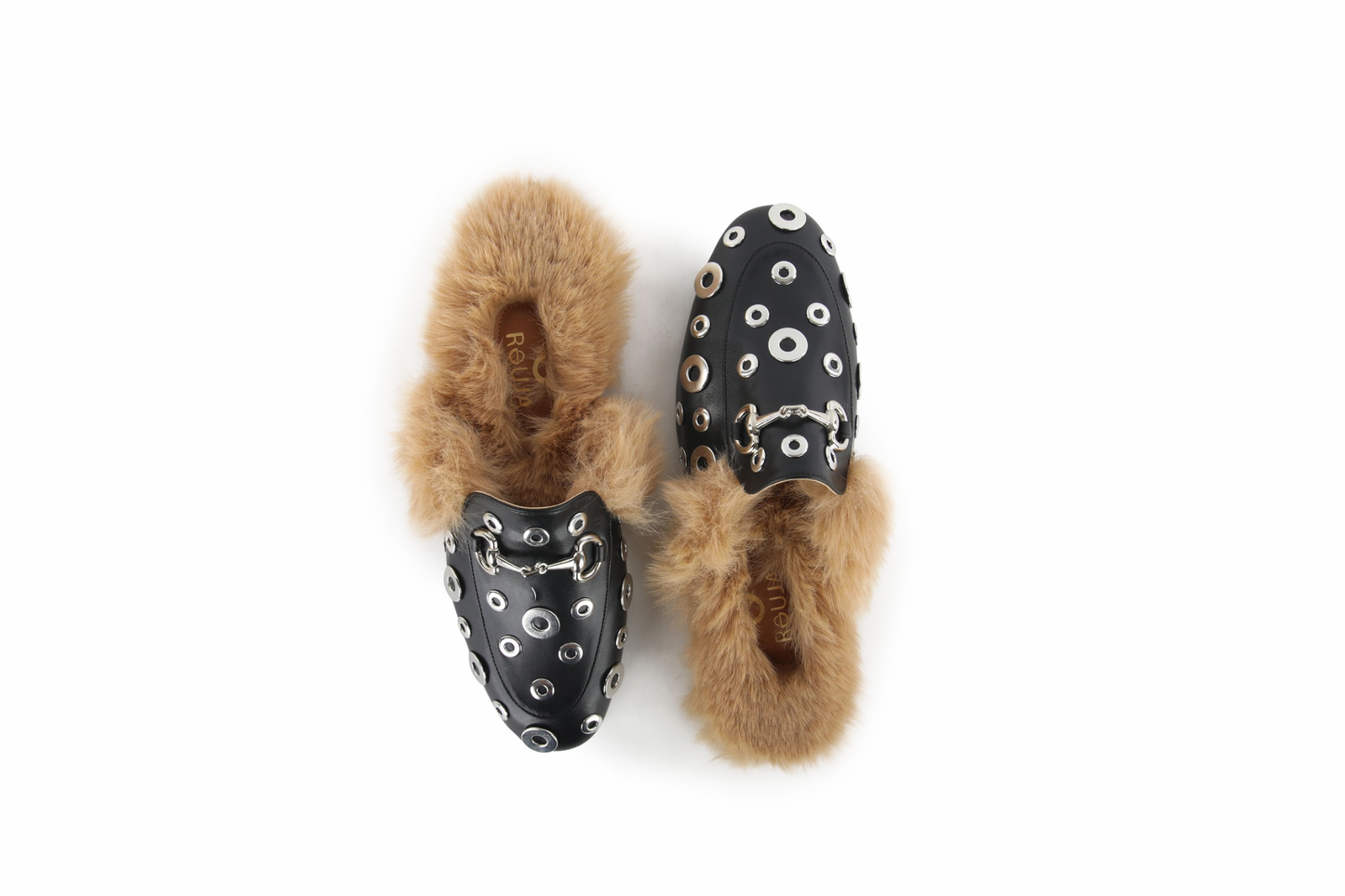 Casual Buckle Fur studded  Mules