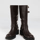 MULTI-BUCKLED BIKER BLACK WOMEN'S BOOTS