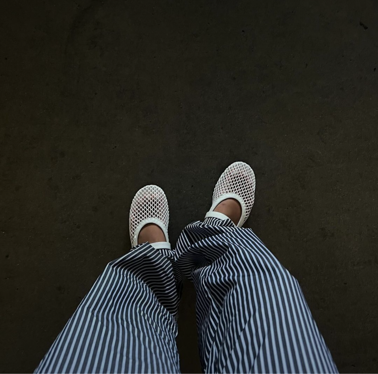 Mia Black Mesh/Patent Flats