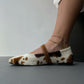 LEATHER ANIMAL PRINT BALLET FLATS