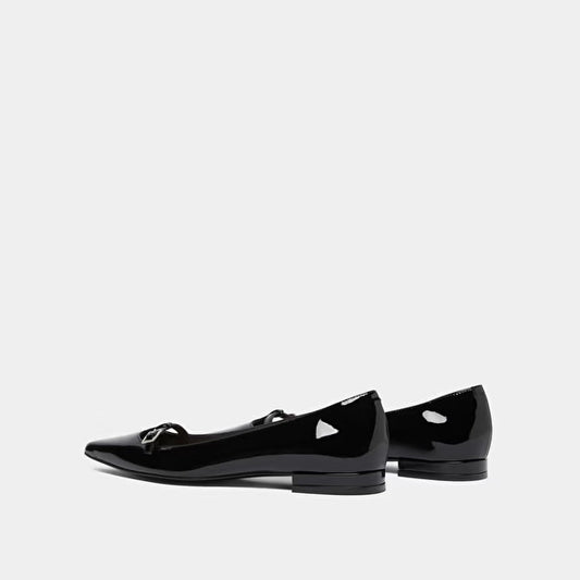 POINTED-TOE BALLET FLATS WITH ADJUSTABLE BUCKLES