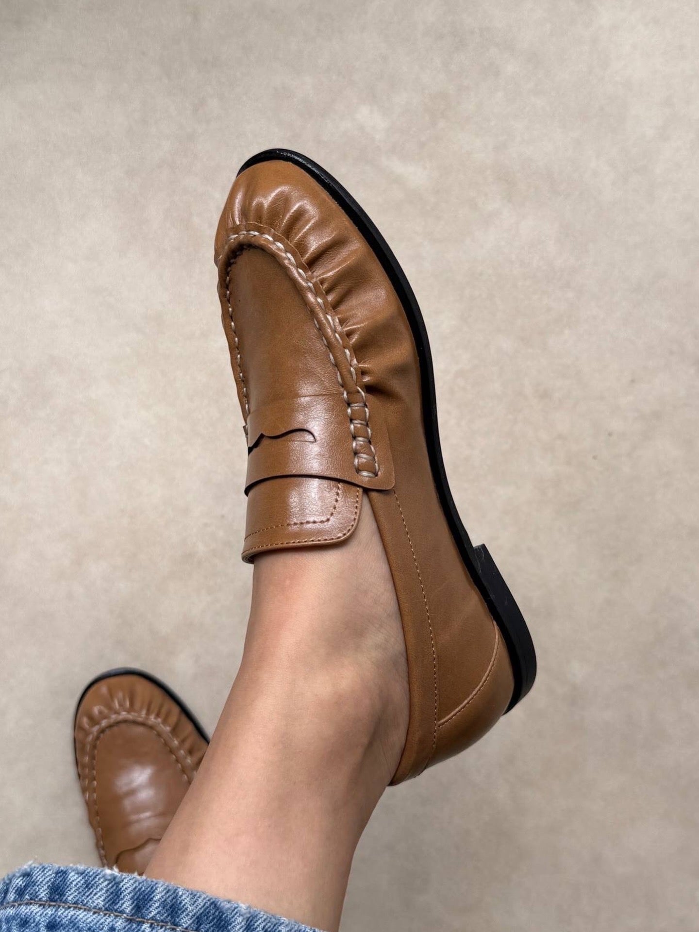 Ruched Penny Loafer