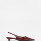 POINTED TOE MINI BROWN PATENT LEATHER WOMEN'S HEELS