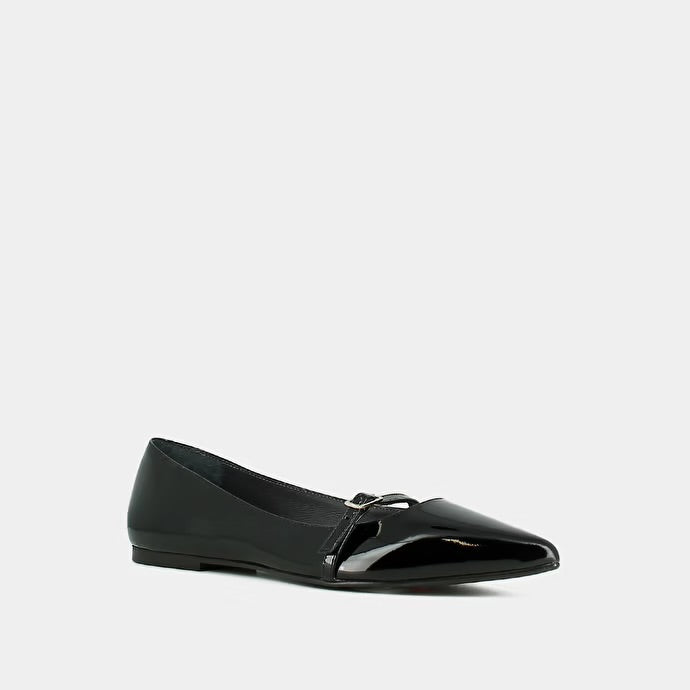 POINTED-TOE BALLET FLATS WITH ADJUSTABLE BUCKLES