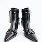 ACCESSORY DETAIL POINTED TOE BLACK WOMEN'S BOOTS