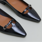 POINTED-TOE BALLET FLATS WITH ADJUSTABLE BUCKLES