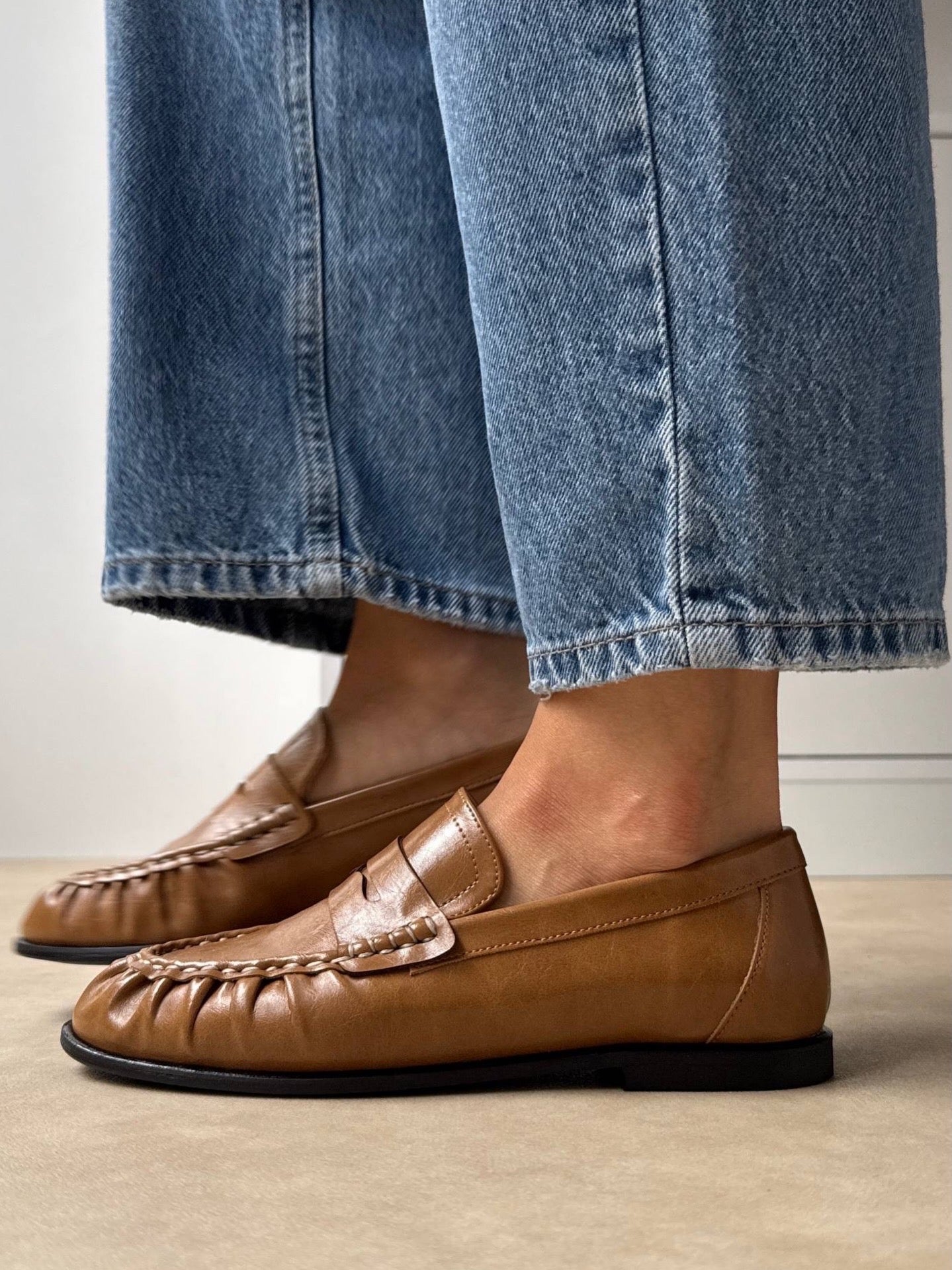 Ruched Penny Loafer