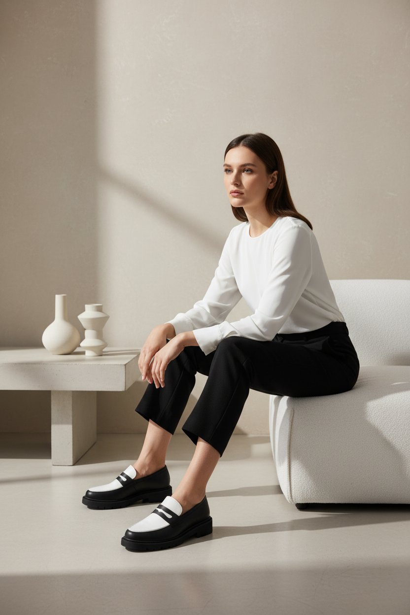 Monochrome loafers