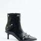 ACCESSORY DETAIL POINTED TOE BLACK WOMEN'S BOOTS