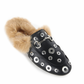 Casual Buckle Fur studded  Mules