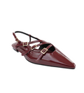 POINTED TOE THREE STRAPS CLARET  PATENT Flat  BALLERINAS