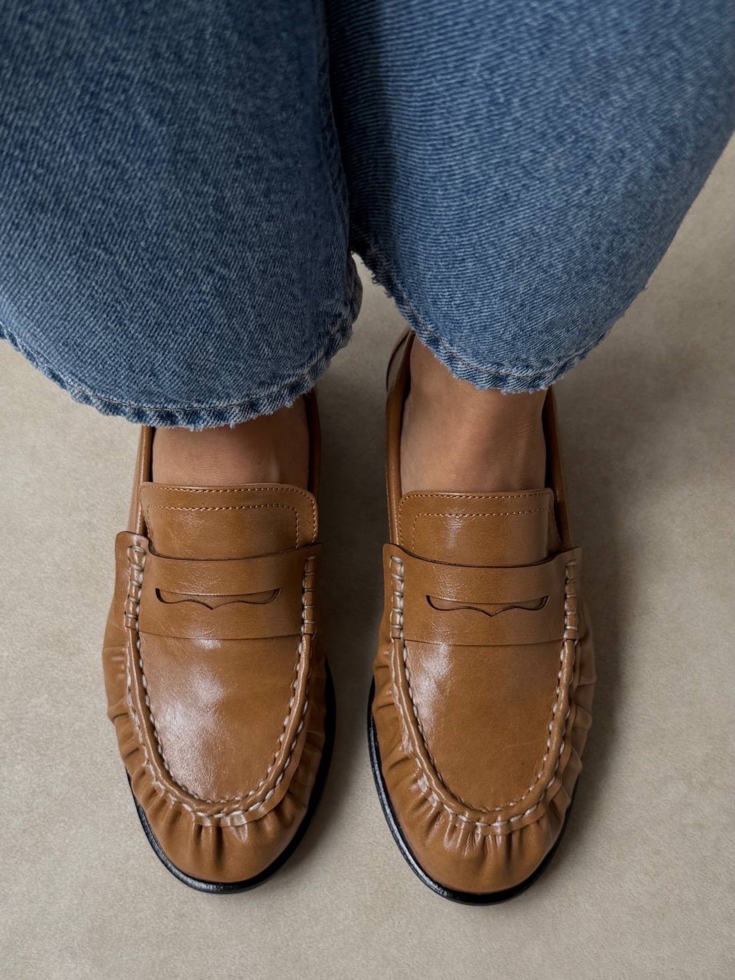 Ruched Penny Loafer